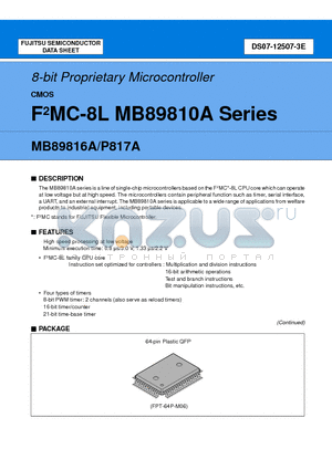 MB89P817A datasheet - 8-bit Proprietary Microcontroller