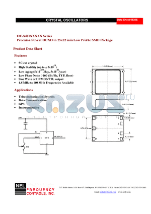 OF-A8HT58CL datasheet - Precision SC-cut OCXO in 25x22 mm Low Profile SMD Package