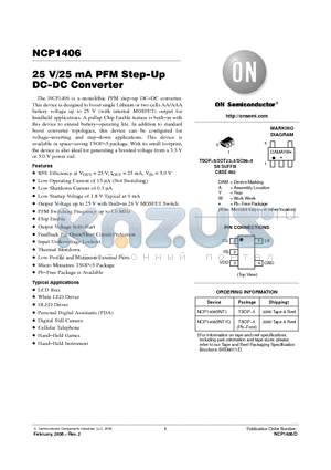 NCP1406SNT1 datasheet - 25 V/25 mA PFM Step−Up DC−DC Converter