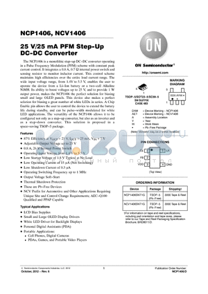 NCP1406_12 datasheet - 25 V/25 mA PFM Step-Up DC-DC Converter