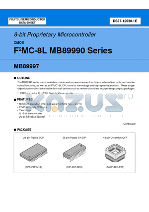 MB89PV190CF datasheet - 8-bit Proprietary Microcontroller