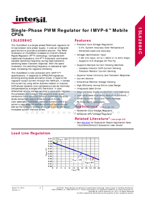 ISL62884C datasheet - Single-Phase PWM Regulator for IMVP-6 Mobile CPUs