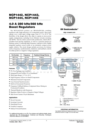 NCP1442FR4G datasheet - 4.0 A 280 kHz/560 kHz Boost Regulators