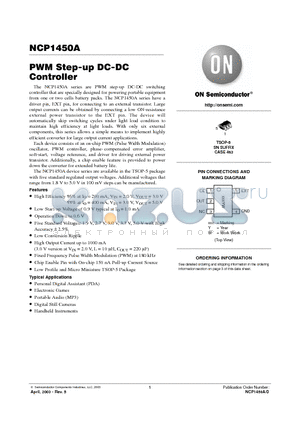 NCP1450A datasheet - PWM Step-up DC-DC Controller