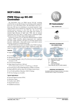 NCP1450A datasheet - PWM Step−up DC−DC Controller