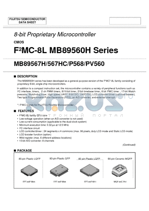 MB89PV560 datasheet - 8-bit Proprietary Microcontroller CMOS
