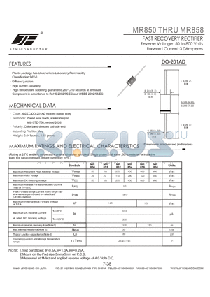 MR858 datasheet - FAST RECOVERY RECTIFIER