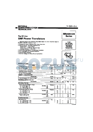 MRA0610H datasheet - UHF POWER TRANSISTORS