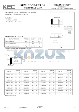 KDZ4.3FV datasheet - SILICON EPITAXIAL PLANAR DIODE