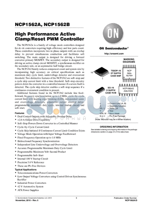 NCP1562ADBR2G datasheet - High Performance Active Clamp/Reset PWM Controller