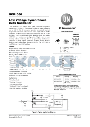 NCP1580 datasheet - Low Voltage Synchronous Buck Controller