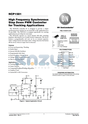 NCP1581DR2G datasheet - High Frequency Synchronous Step Down PWM Controller for Tracking Applications