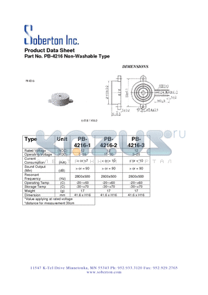 PB-4216 datasheet - Non-Washable Type
