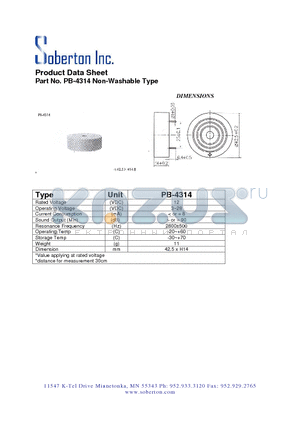 PB-4314 datasheet - Non-Washable Type
