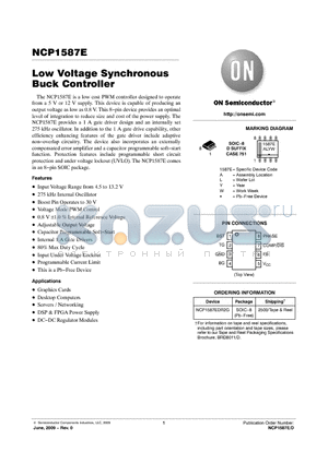 NCP1587E datasheet - Low Voltage Synchronous Buck Controller