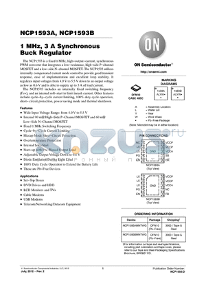 NCP1593_12 datasheet - 1 MHz, 3 A Synchronous Buck Regulator