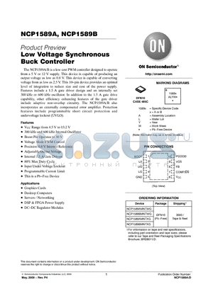 NCP1589BMNTWG datasheet - Low Voltage Synchronous Buck Controller