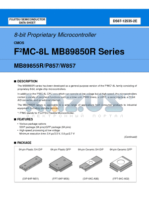 MB89W857 datasheet - 8-bit Proprietary Microcontroller