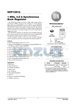 NCP1597AMNTWG datasheet - 1 MHz, 2.0 A Synchronous Buck Regulator