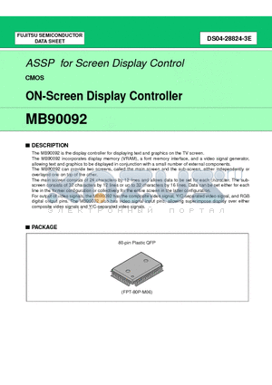 MB90092_01 datasheet - ON-Screen Display Controller