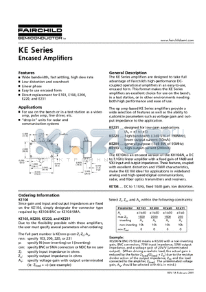 KE231 datasheet - Encased Amplifiers