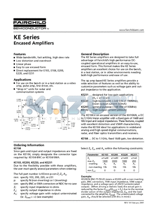 KE200 datasheet - Encased Amplifiers