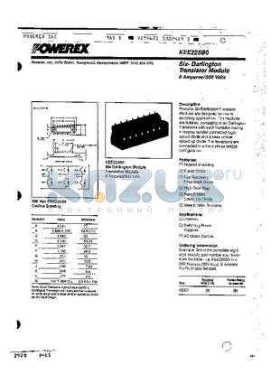 KEE225B0 datasheet - Six-Darlington Transistor Module (8 Amperes/300 Volts)