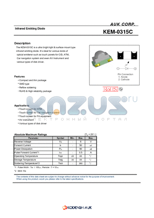 KEM-0315C datasheet - Infrared Emitting Diode