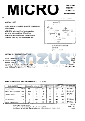 MRB51C datasheet - RED LED LAMPS