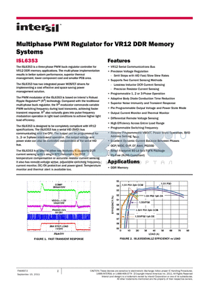 ISL6353 datasheet - Multiphase PWM Regulator for VR12 DDR Memory Systems