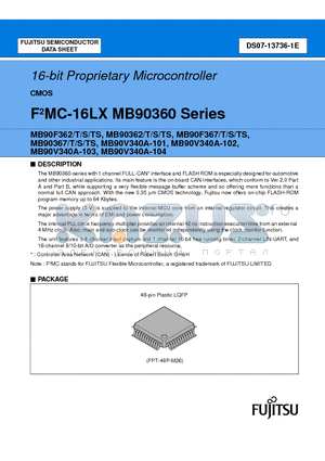 MB90362TS datasheet - 16-bit Proprietary Microcontroller