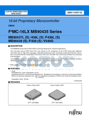MB90435 datasheet - 16-bit Proprietary Microcontroller