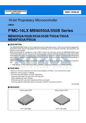 MB90550A datasheet - 16-bit Proprietary Microcontroller