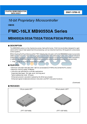 MB90552APF datasheet - 16-bit Proprietary Microcontroller