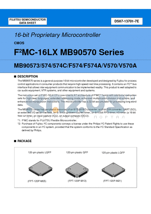 MB90573PFV datasheet - 16-bit Proprietary Microcontroller