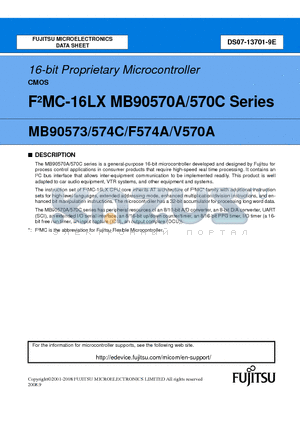 MB90574C datasheet - 16-bit Proprietary Microcontroller