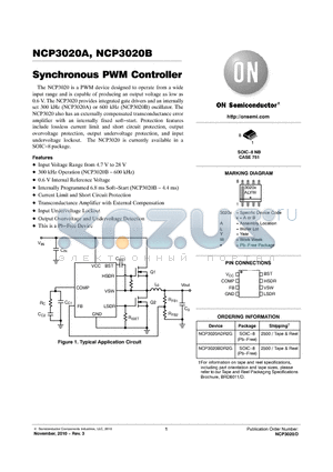 NCP3020A_10 datasheet - Synchronous PWM Controller