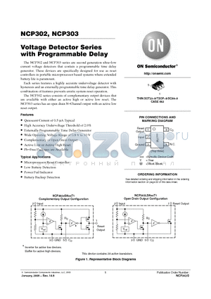 NCP302HSN45T1 datasheet - Voltage Detector Series with Programmable Delay