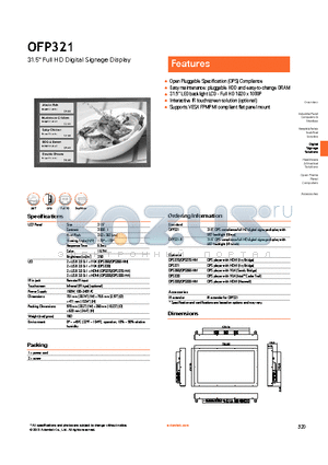 OFP321 datasheet - Interactive IR touchscreen solution