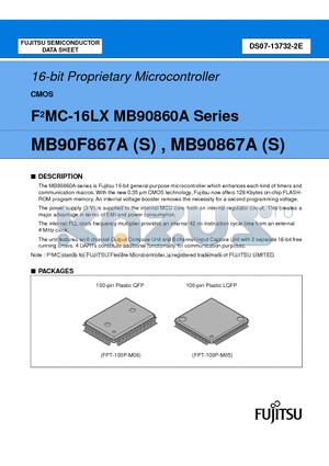 MB90867A datasheet - 16-bit Proprietary Microcontroller CMOS