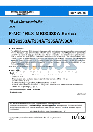 MB90F334APMC1 datasheet - 16-bit microcontrollers