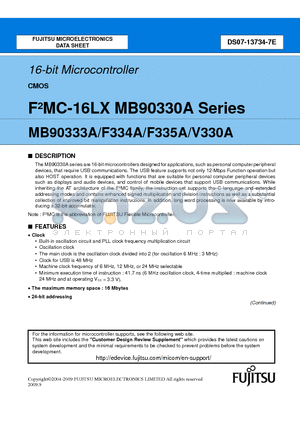 MB90F334A datasheet - 16-bit Microcontroller