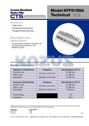 KFF6169A datasheet - KFF6169A