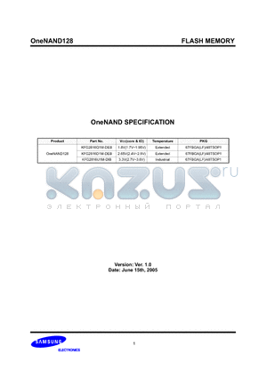 KFG2816Q1M-DEB datasheet - OneNAND SPECIFICATION