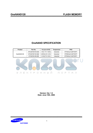 KFG2816U1M-PIB datasheet - OneNAND SPECIFICATION