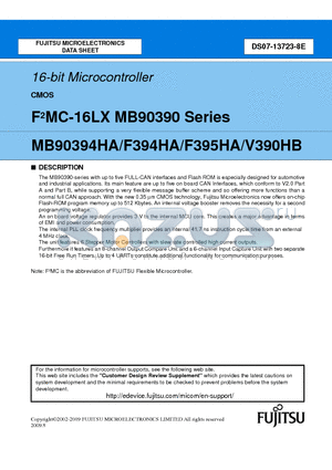 MB90F394HA datasheet - 16-bit Microcontroller