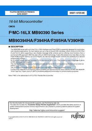 MB90F394HAPMT datasheet - 16-bit Microcontroller