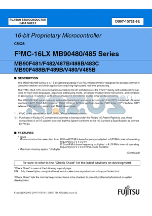MB90F481 datasheet - 16-bit Proprietary Microcontroller