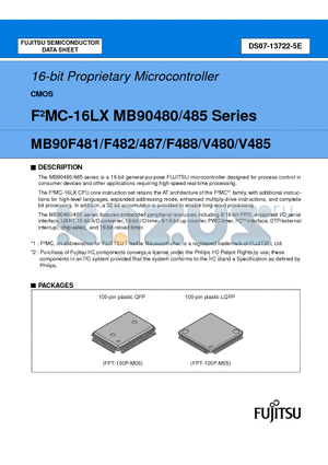MB90F481PFV datasheet - 16-bit Proprietary Microcontroller CMOS