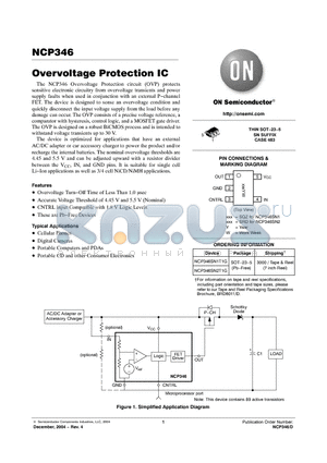 NCP346 datasheet - Overvoltage Protection IC